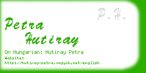 petra hutiray business card